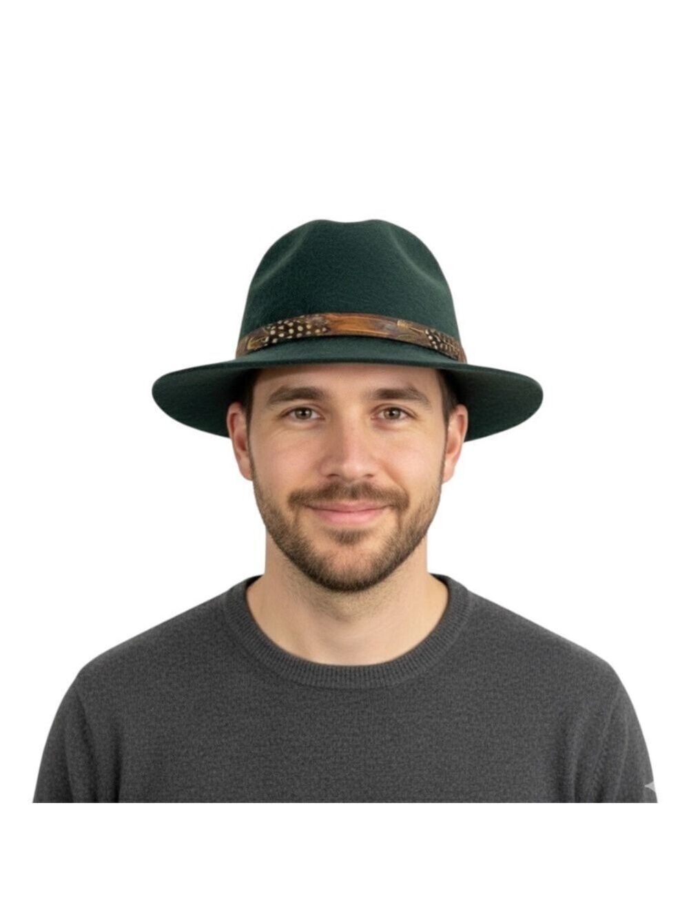 Vtg 60s 70s Magill Lee Royal Fedora Genuine Fur Felt Beaver Finish Dark Green